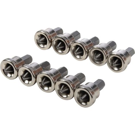 Embouts pour visseuse PZD n°2 – Lot de 10 embouts en acier chrome-vanadium – Butée de profondeur intégrée – 950128