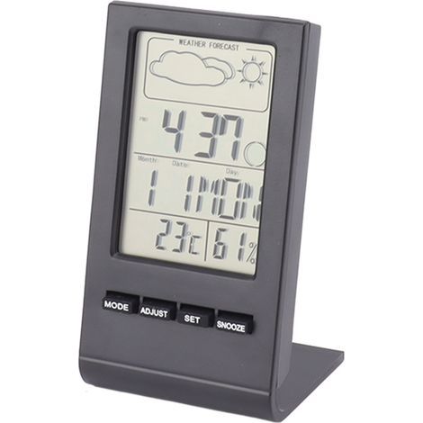 LCD Screen Digital Hygrometer Indoor Thermometer Humidity Gauge Temperature and Humidity Monitor Alarm Function Weather Display Black (1/5)