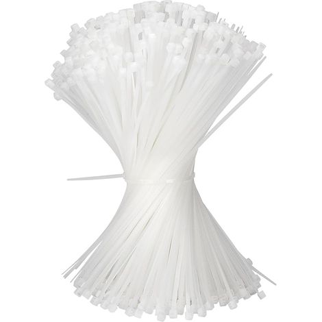 500 Pièces Collier de Serrage Blanc 200 x 2,8 mm Attache Câble Plastique Serre Câbles Électriques pour Cable Management Jardinage