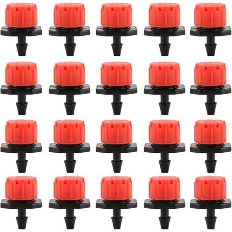 100PCS Goutteurs Irrigation Goutte à Goutte dripper, Buses de Gicleurs Émetteur Jardin, Arrosage Goutte à Goutte Automatique 360° Réglable pour Plante Serre Pelouse DIY Kit d'arrosage goutte à goutte