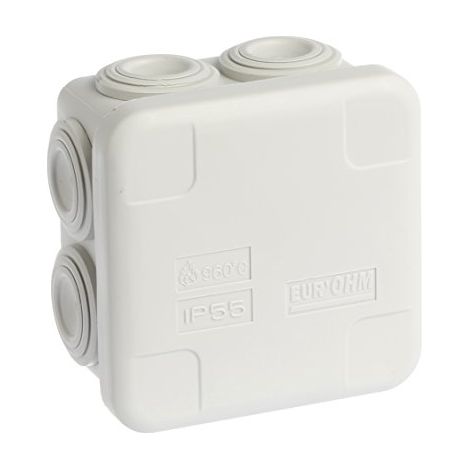 Boîte de dérivation carrée enclipsables étanches - 7 entrées - IP55 - SUM'OHM 60x60x40