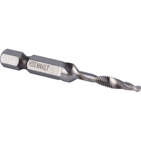 Punta da trapano M4 HSS con gambo esagonale da 1/4" e punte da trapano coniche, parte per utensili elettrici