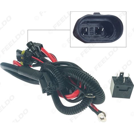 Faisceau de câblage et faisceau de relais pour phares HID/LED automobiles 12 V 35 W 9005/9006, faisceau de câblage de renforcement pour feux antibrouillard