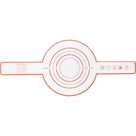 Tapis de pétrissage flexible avec poignée, tapis de cuisson en silicone fiable, tapis de transfert de pâte fiable, indispensable en cuisine, rouge, 25-26 pouces. (1/5)