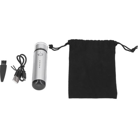 Mini-Elektrorasierer 013, geräuscharm, mit Akkuanzeige und USB-Anschluss, für Herren, Silber (1/5)