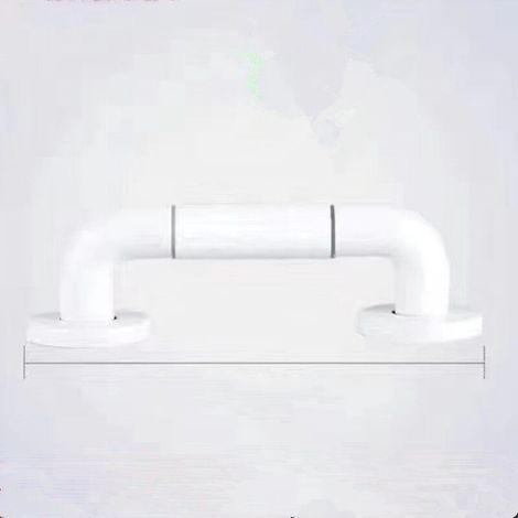 30 cm langer, weißer WC-Haltegriff, Haltegriffe für Badezimmer mit rutschfester Oberfläche, Edelstahlgriff, Duschhaltegriff mit beleuchteten Ringen – inklusive Abdeckflansch (1/5)