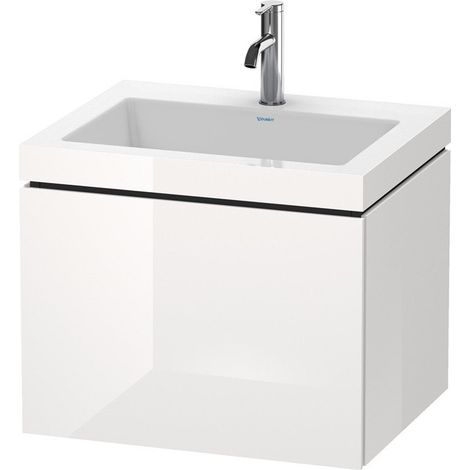 Meuble sous-vasque L-CUBE WT Vero Air 500x600x480mm 1 trou de robinetterie blanc brillant