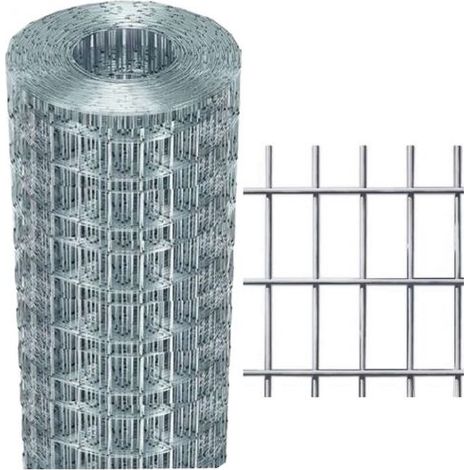 ROTOLO 25 metri RETE PER RECINZIONE METALLICA ZINCATA MAGLIA 5x7,5 cm 1.5 mt (1/2)