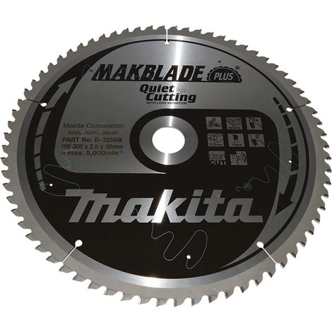 Makita B-32568 Makblade Plus Lama TCT silenziata per troncatrici 305x30 per legno