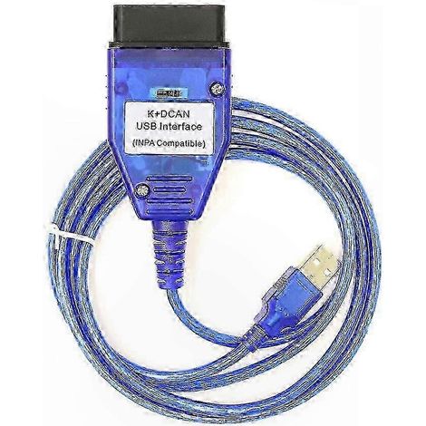 Adaptateur OBD2 FTDI FT232RL avec commutateur pour diagnostic INPA K+DCAN K+CAN, outil de scan automobile, interface USB, pour véhicules, testeur électronique, câble de connexion, usage professionnel (1/5)