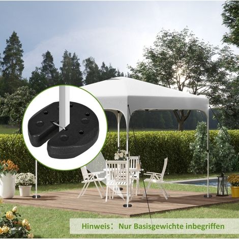 Poids de lestage pour tonnelle 22x22x5,5 cm en HDPE noir, facile à monter, extérieur FLORAGRACE (1/5)