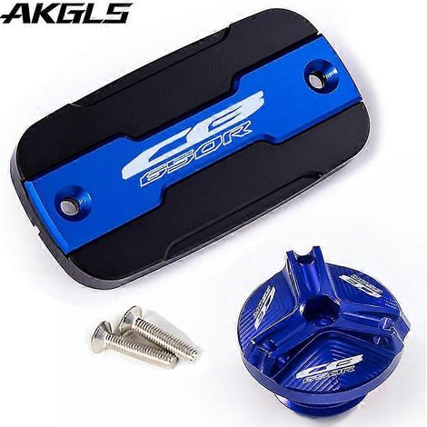 Bouchon de réservoir de liquide de frein avant et protection de l'orifice de remplissage pour moto Honda CB650R CBR650R CBR 650R CB 650R - Kit CB bleu (1/5)