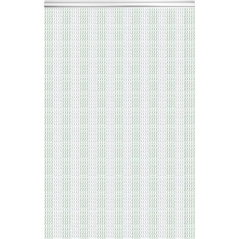 Rideau à chaînes en Aluminium, 100×210cm Écrans de Porte à Rideau de chaîne pour Décoration des Portes, Volant en Métal Stores Anti-Insectes Antiparasitaire (Argent (1/5)