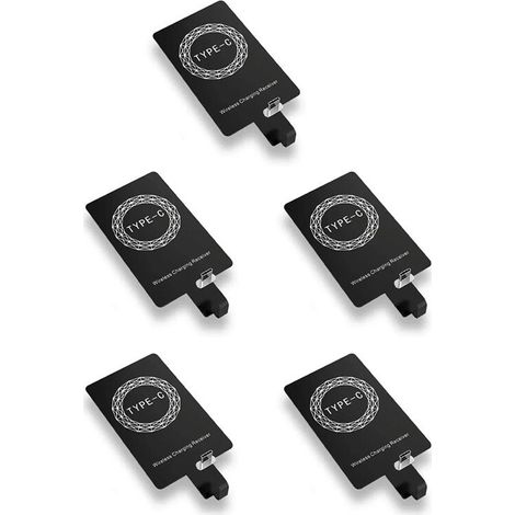 5X Récepteur de Charge Sans Fil de Type C Adaptateur de Chargeur Sans Fil Rapide de Type C pour pour
