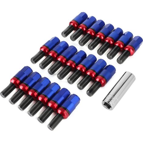 20 vis de roue M14x1,5 en alliage d'aluminium renforcées pour Porsche 718 Boxster 982 et 911 Carrera, bleu (1/5)