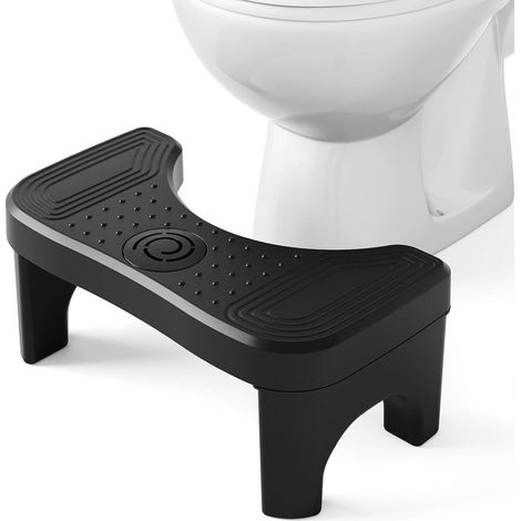Tabouret de toilette pour adulte, tabouret de salle de bain portable (noir, 39 x 17 x 20 cm) (1/5)