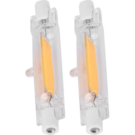 Lot de 2 ampoules COB R7S 5W 78mm à double culot, éclairage projecteur, accessoire 230V, blanc chaud 3000K (1/5)