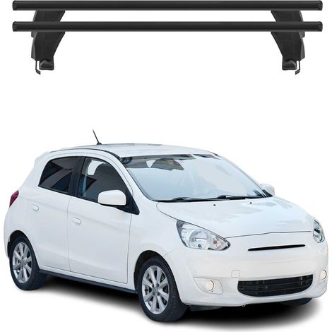 OMAC Dachträger Querträger Alu für Mitsubishi Space Star mk2 2012-2016 Pre-FL – Abschließbar – T-Nut – City-Crash-getestet – Max. 50 kg Schwarz (1/5)
