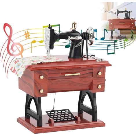 Boîte à Musique Machine à Coudre Rétro - Modèle Mécanique de Bureau - Décoration Intérieure - Petit ou Grand Format - 1 Pièce (1/5)