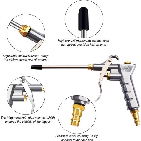 1 pistolet à air comprimé + 1 tuyau en acier (1/5)
