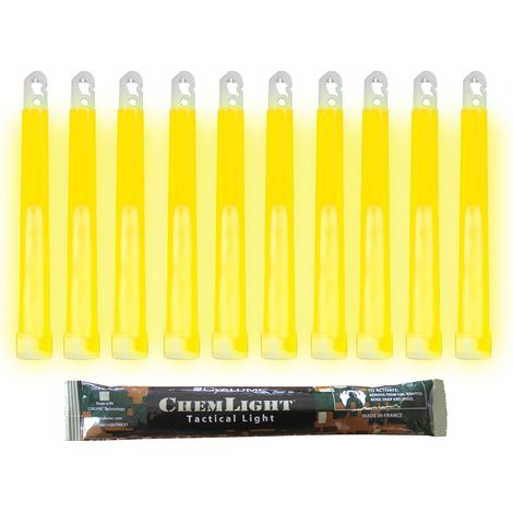 Cyalume Bastoncino luminoso giallo militare ChemLight Lightsticks 15cm - Light Sticks ultra-luminosi 12 ore (Scatola da10) (1/3)