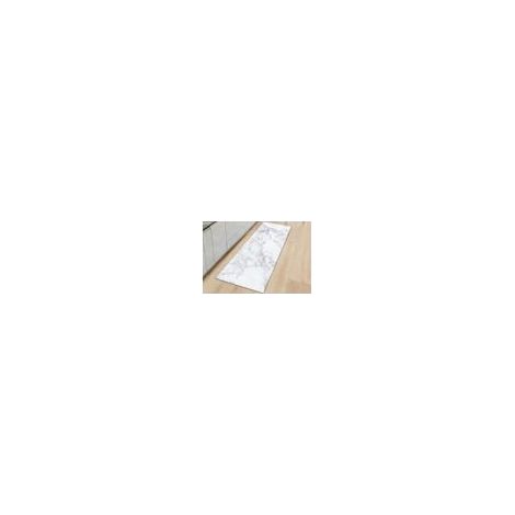 Tapis de cuisine effet marbre, antidérapant, pour la cuisine ou la chambre, tapis d'entrée, anti-fatigue - Blanc / 40 x 60 cm (1/2)
