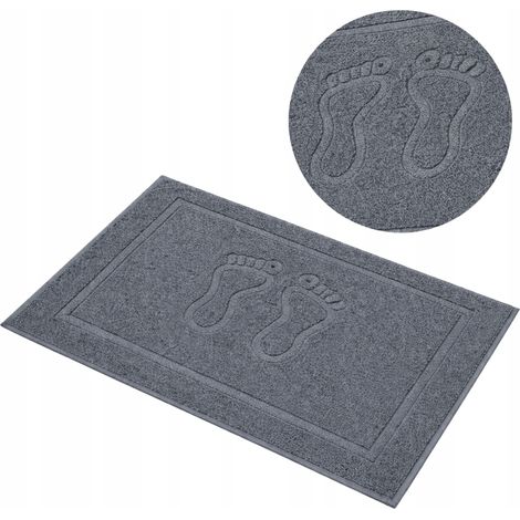 Tappetino assorbente da bagno, grigio, spesso, con piedini, 50x70 cm (1/5)