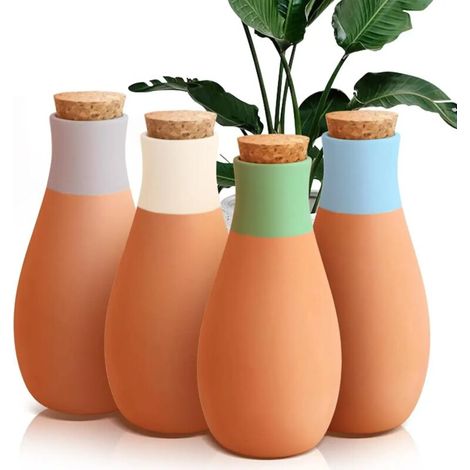 (Lot de 4) Globes d'arrosage automatique Ollas, inserts pour pots à arrosage automatique à diffusion lente, globes d'arrosage pour plantes d'intérieur et d'extérieur (1/3)