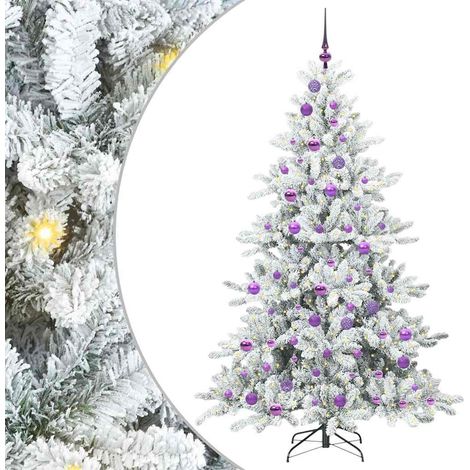 Sapin de Noël Arbre de Noël Artificiel à Branches Articulées Blanc 180 cm (1/5)