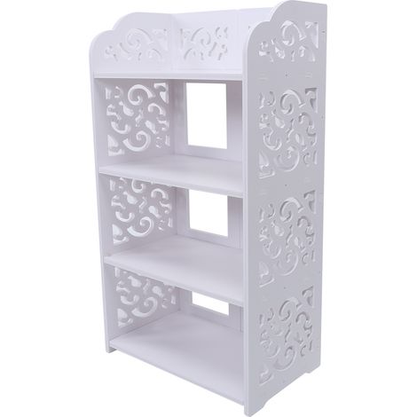Weißes 4-stöckiges Schuhregal, Aufbewahrungsmöbel, Regal für Zuhause (1/5)