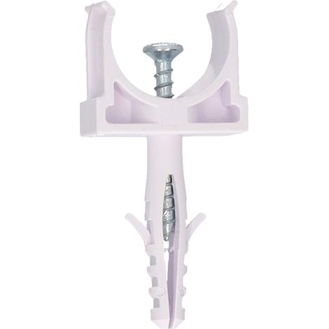 Pack 100u fijadores de tubo con taco Ø20mm (1/4)