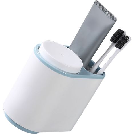 Porte-gobelet magnétique suspendu pour brosse à dents, support à fixation par adsorption pour salle de bain, bleu (1/5)