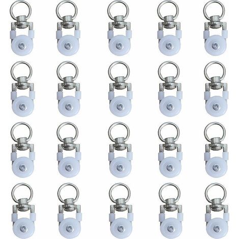 20 Rouleaux de Rail pour Rideaux Glissants – Poulies Silencieuses pour Double Rail Fenêtre
