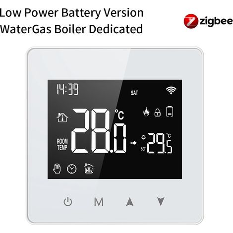 (Version ZigBee) Thermostat intelligent, contrôleur de température pour chaudière à eau/gaz à faible consommation alimenté par batterie, compatible avec Tuya Smart et Alexa. (1/5)