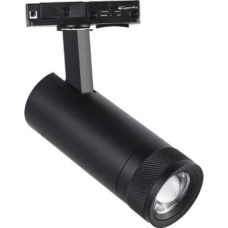 Spot LED sur Rail Noir Angle Ajustable Monophasé 30W 15-60° CCT TRIAC Dimmable - 3000K/4000K/6000K - SILAMP (1/2)
