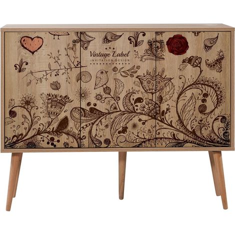 Buffet 3 portes en bois clair Kiza 730 (1/5)