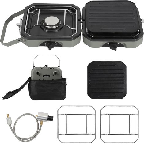 Hengda Fornello a gas pieghevole Fornello da campeggio Cucina da campeggio 2 Multi Cook Cooker Gas Grill (1/5)