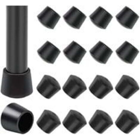 16 Paquet Embouts de protection de chaise, Embout pied de chaise Caoutchouc pied de chaise Protection Embouts, Diamètre intérieur - 1 pouce / 25 mm, noir
