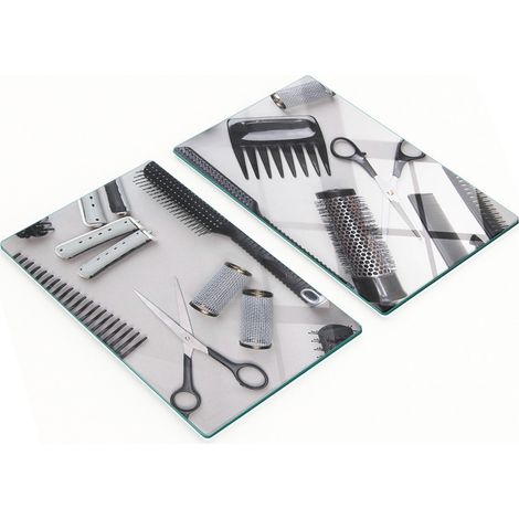 Tableros de vidrio estampados, duraderos y elegantes, para herramientas de peluquer铆a, 2x30x52 cm.