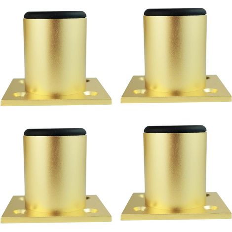 4 Pcs Pieds de Meubles en Alliage d'aluminium Pieds d'armoire Cuisine Canapé Table en Métal Hauteur 100mm Or (1/4)