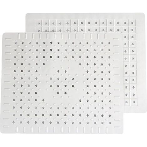 White Set of 2 kitchen sink protective mats made of durable non-slip rubber, easy to clean and cut to size. (1/5)