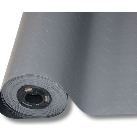 Pavimento PVC 100% Gomma Pavimento Protettivo Grigio Striato Spessore 1MM 140X300CM