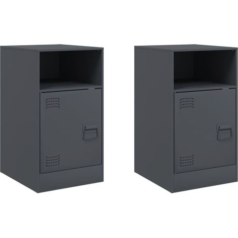 Maison Exclusive - Nachttische 2 Stk. Anthrazit 34,5x39x62 cm Sta