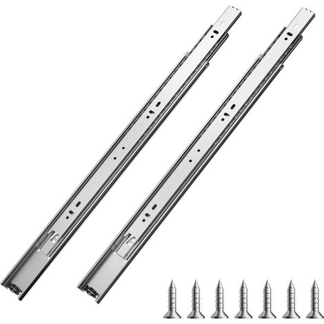 Glissières de Tiroir, 10 Paires, Coulisses de Tiroir à Billes à Montage Latéral 450 mm Capacité de Charge 45 kg, Rail de Guidage en Acier au Carbone à Extension Complète pour Armoire Cuisine (1/5)