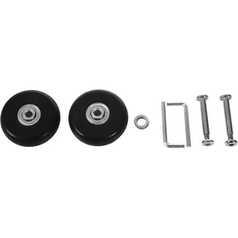 Lot de 2 roues de rechange noires 55 x 18 mm pour valises et rollers d'extérieur (1/5)