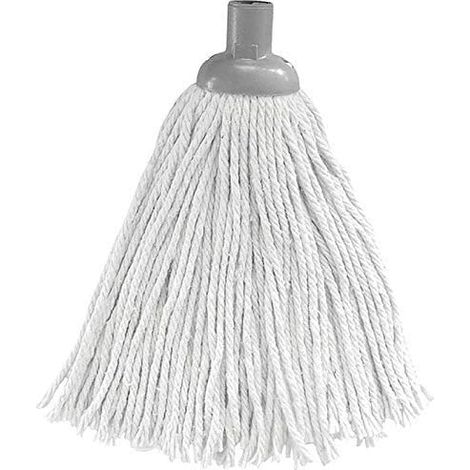 3 x Serpillières Coton Professionnelle - Recharge/Tête de Balai Serpillère - Ultra Absorbant et dégraissant, 150 g, 24 cm-3 unité (Lot de 1) (1/4)