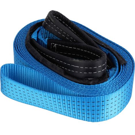 Kit de sangle de remorquage de récupération de 5 m (16,4 pi), résistance à la rupture de 8 tonnes, corde d'arrimage pour treuil, anneaux en D et sac de rangement inclus. (1/5)