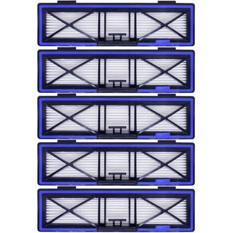 FOREHILL Lot de 5 filtres HEPA H12 de rechange bleus compatibles avec les aspirateurs robotiques Neato D10, D9, D8, D7, D6, D5, D4, D3. (1/2)