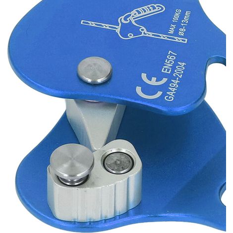 Cuerda de escalada de aleación de aluminio, autoblocante, 8-13 mm, tope para cuerda de escalada para escalada al aire libre, montañismo, azul-Crezuo