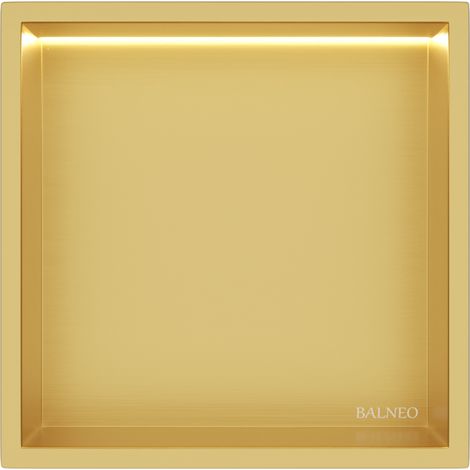 Balneo Niche de douche encastrable avec éclairage LED Wall-Box ONE 30 x 30 x 10 cm - Acier inoxydable AISI 304 - Étanche (1/5)